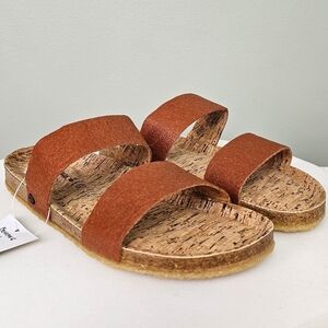 Bearpaw Women's Sandal Vegan Double Band Slip On Slide, Lilo Hazelnut